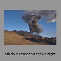 ash cloud remnant in early sunlight